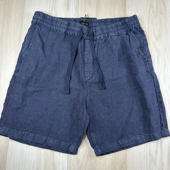 NWT Joe's Jeans Mens Navy Blue Drawstring Waist Emerson Linen Shorts Size XL - Picture 1 of 12